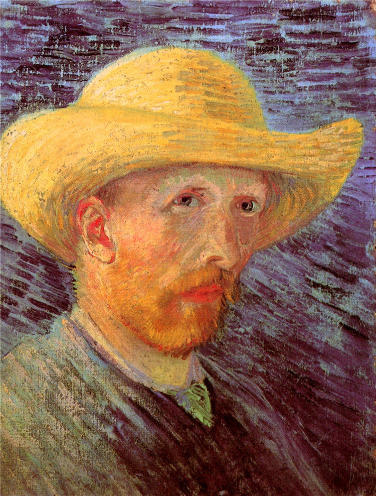 Self-Portrait With Straw Hat 2 Van Gogh Oil Painting